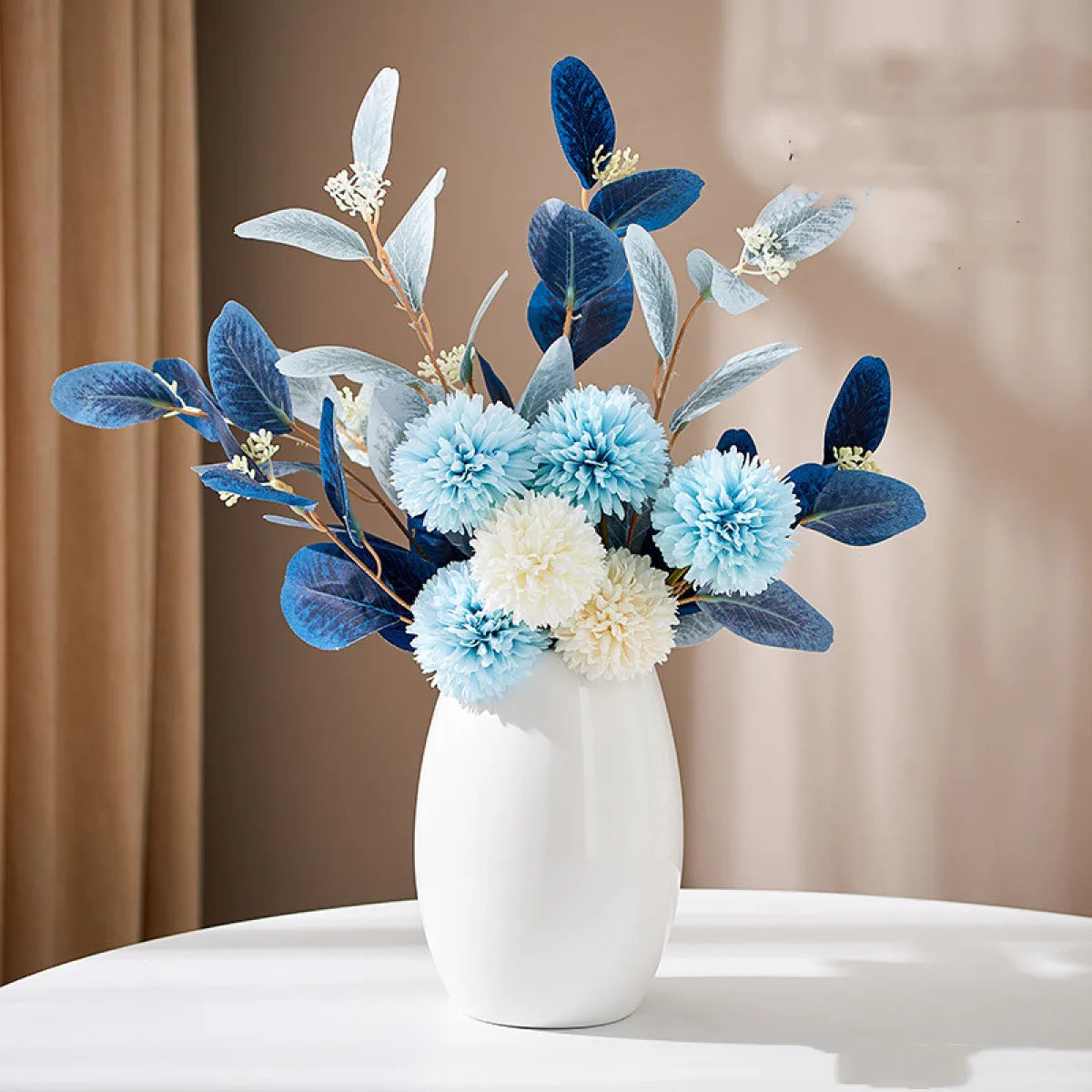Nordic Minimalist White Ceramic Vase — Modern Home Decor Flower Vase Living Room Table Centerpiece