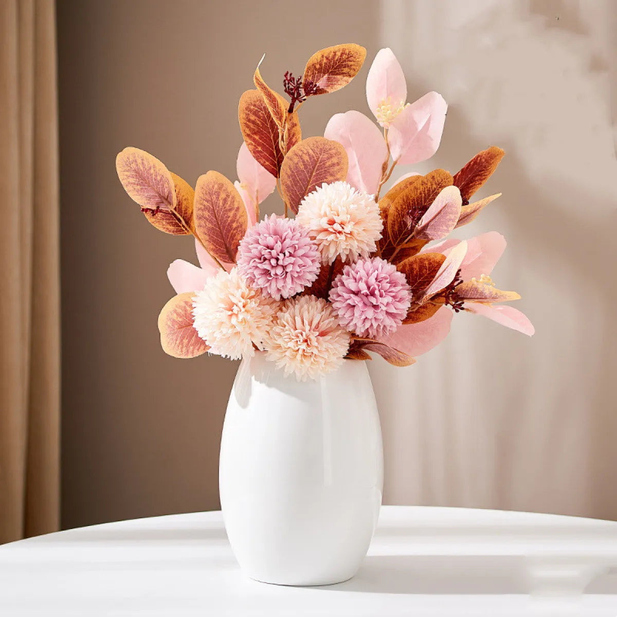 Nordic Minimalist White Ceramic Vase — Modern Home Decor Flower Vase Living Room Table Centerpiece