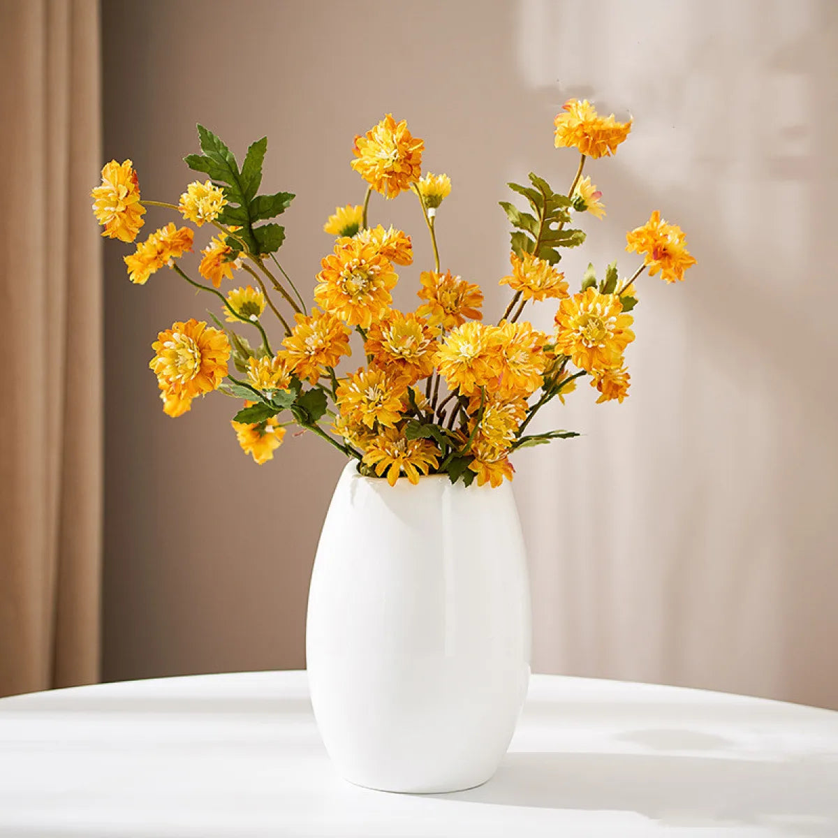 Nordic Minimalist White Ceramic Vase — Modern Home Decor Flower Vase Living Room Table Centerpiece