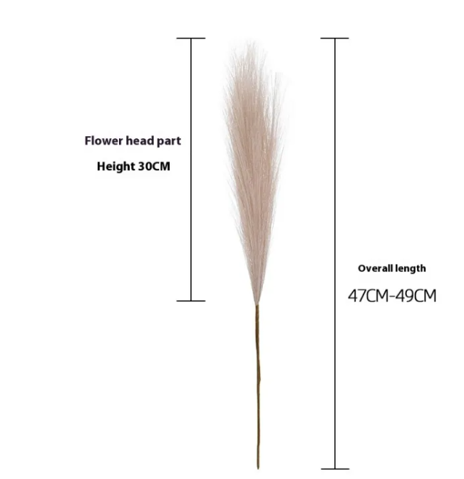 Faux Pampas Grass Stems Boho Decor — Fluffy Artificial Dried Flowers for Vase Home Decor